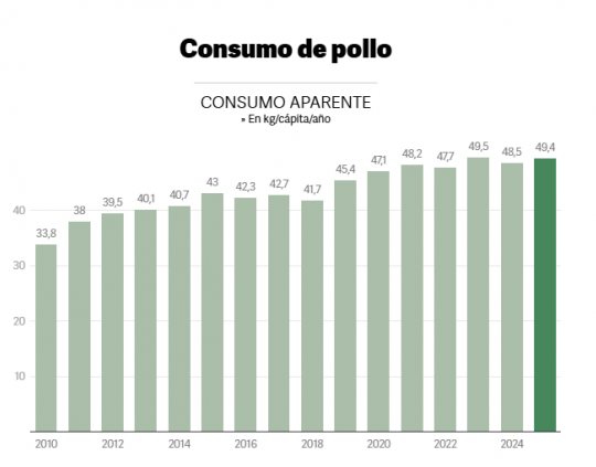 El pollo se consolida como la carne más consumida por los argentinos