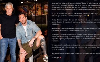 Messi despidió a su padre con una carta: “No sé cómo seguir”